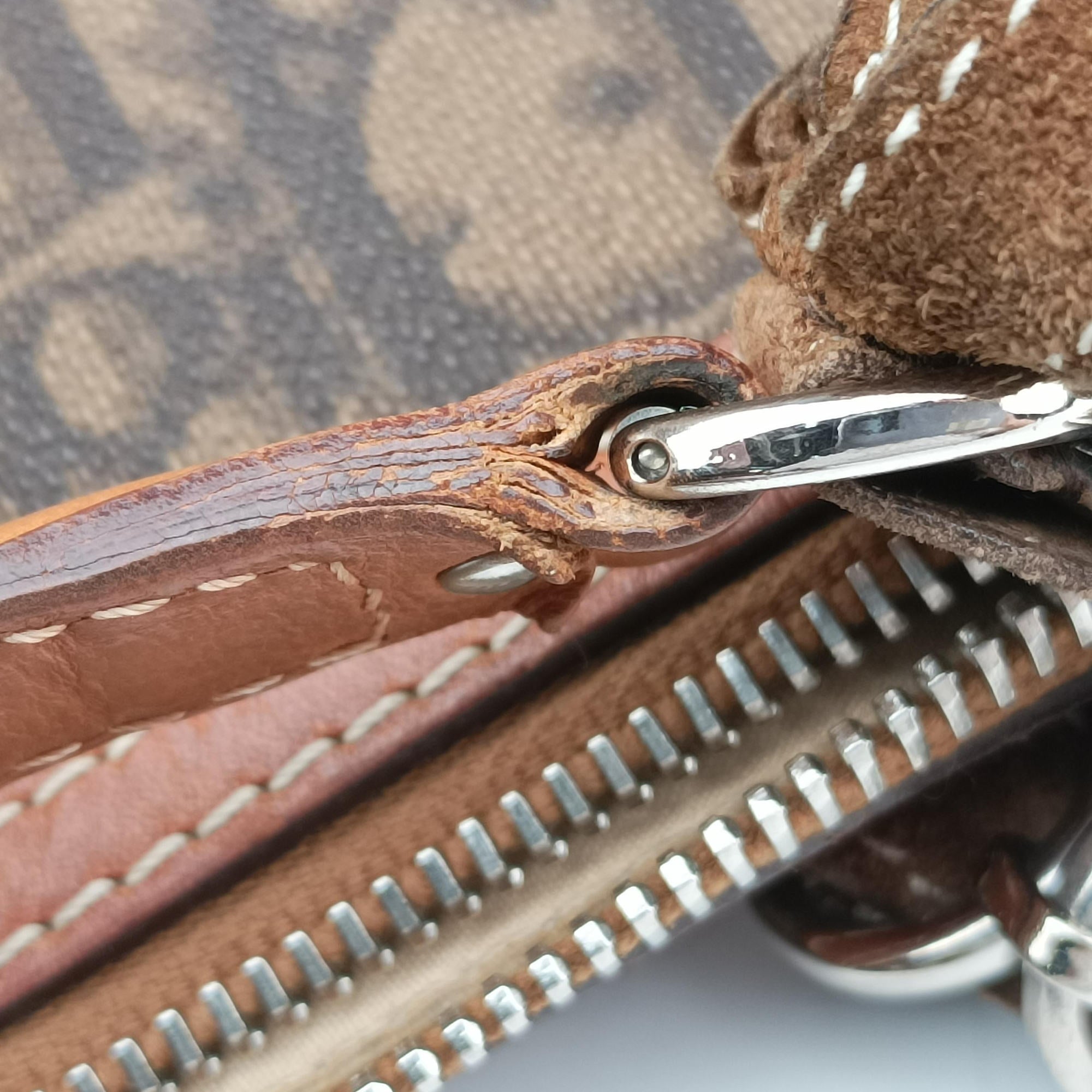 Vintage Christian Dior Trotter Romantique  Bow Brown×Multicolour PVC coated canvas×Leather  handbag | stylenewstar