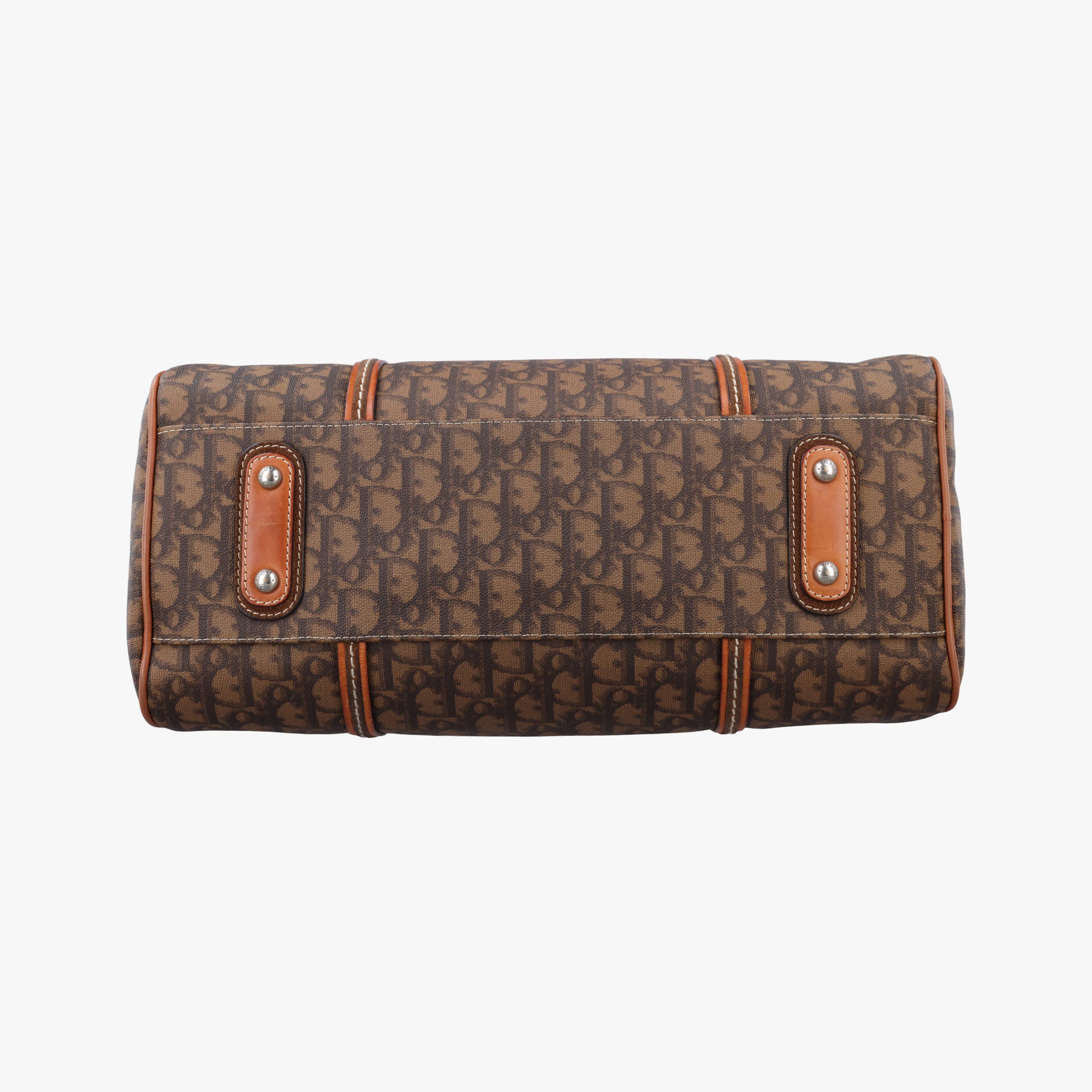 Vintage Christian Dior Trotter Romantique  Bow Brown×Multicolour PVC coated canvas×Leather  handbag | stylenewstar