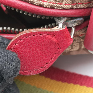 Pre-owned Christian Dior Rasta Trotter beige×Red×Multicolor Jacquard×Leather  shoulderbag | stylenewstar