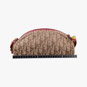 Pre-owned Christian Dior Rasta Trotter beige×Red×Multicolor Jacquard×Leather  shoulderbag | stylenewstar