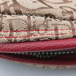 Pre-owned Christian Dior Rasta Trotter beige×Red×Multicolor Jacquard×Leather  shoulderbag | stylenewstar
