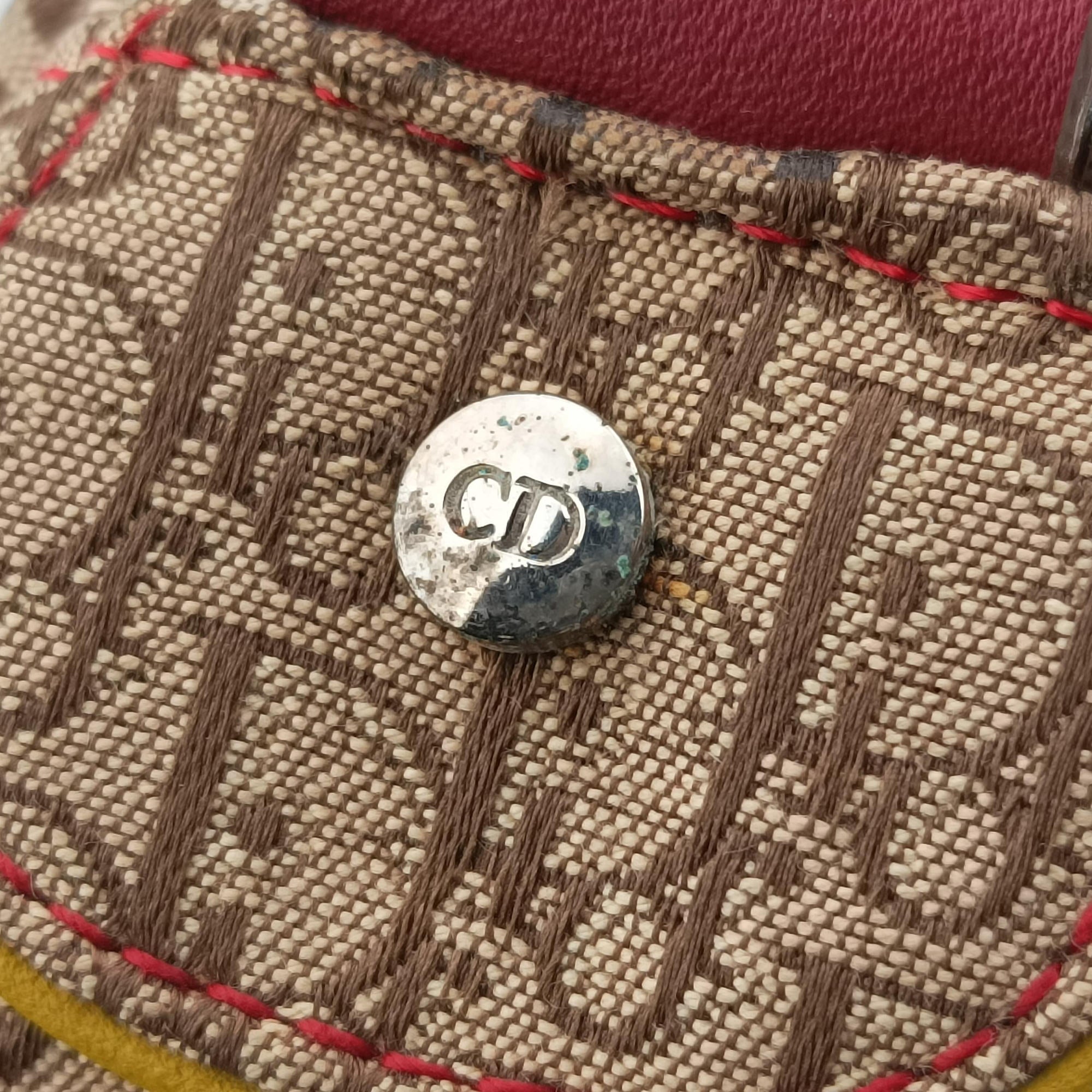 Pre-owned Christian Dior Rasta Trotter beige×Red×Multicolor Jacquard×Leather  shoulderbag | stylenewstar