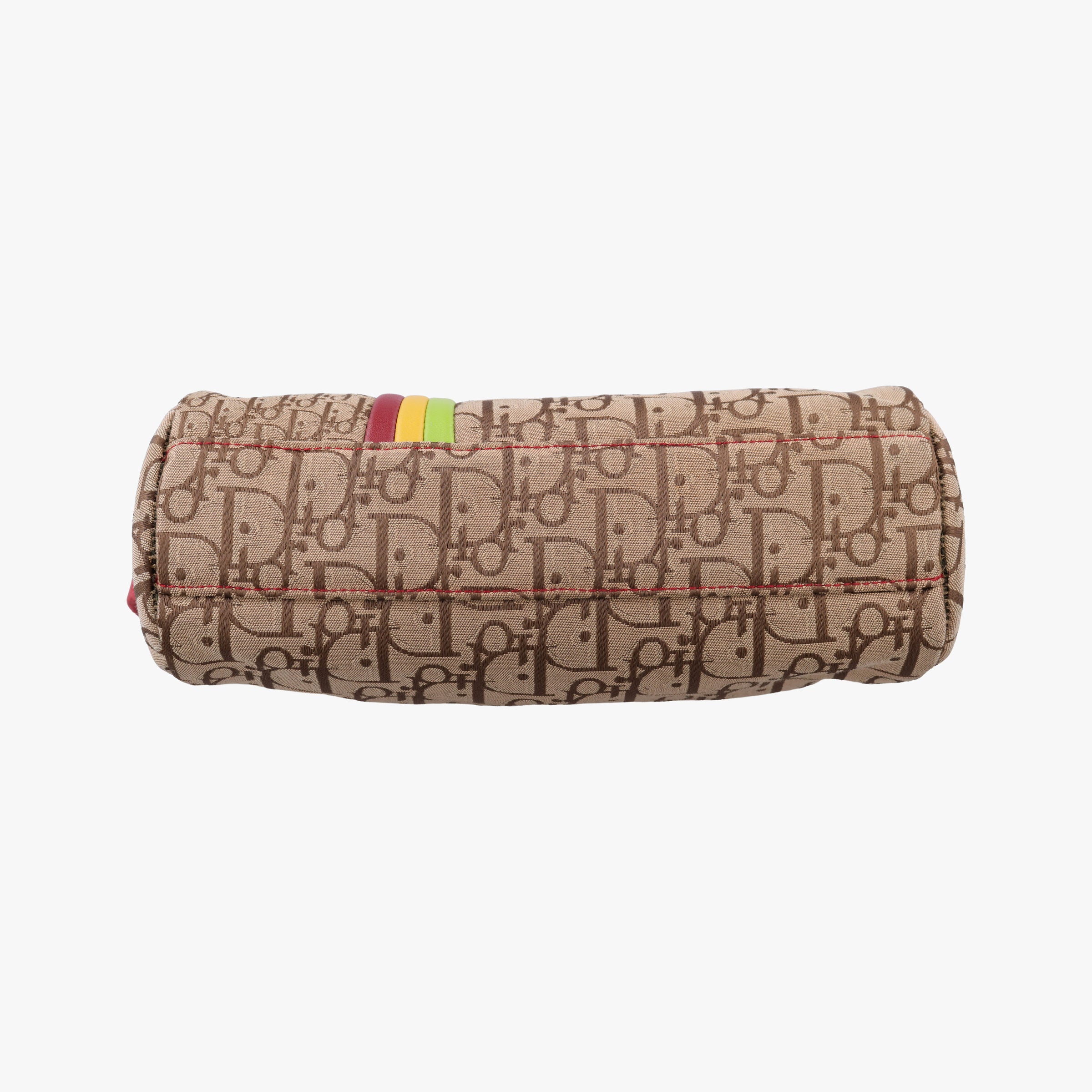 Pre-owned Christian Dior Rasta Trotter beige×Red×Multicolor Jacquard×Leather  shoulderbag | stylenewstar