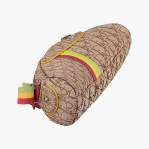 Pre-owned Christian Dior Rasta Trotter beige×Red×Multicolor Jacquard×Leather  shoulderbag | stylenewstar
