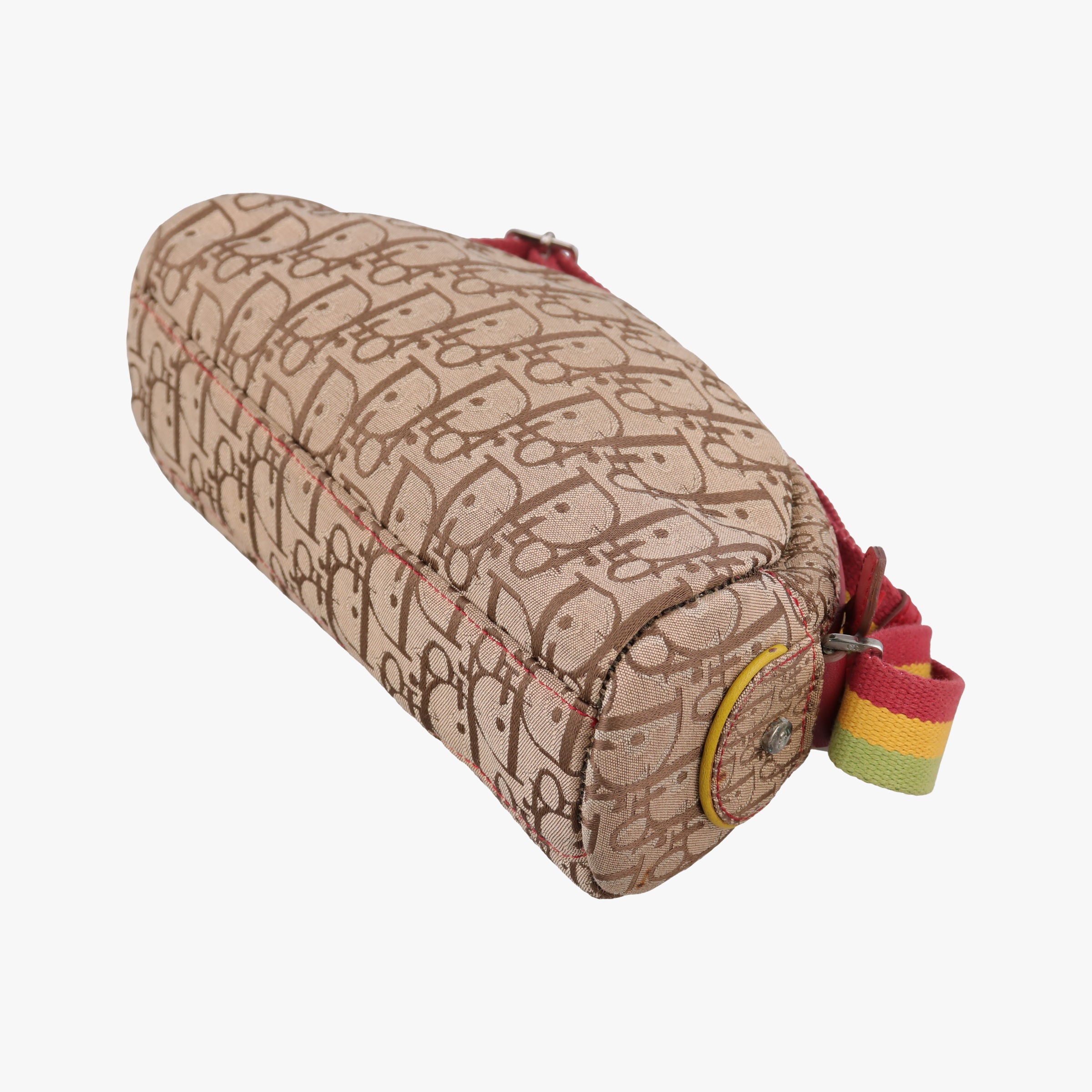 Pre-owned Christian Dior Rasta Trotter beige×Red×Multicolor Jacquard×Leather  shoulderbag | stylenewstar