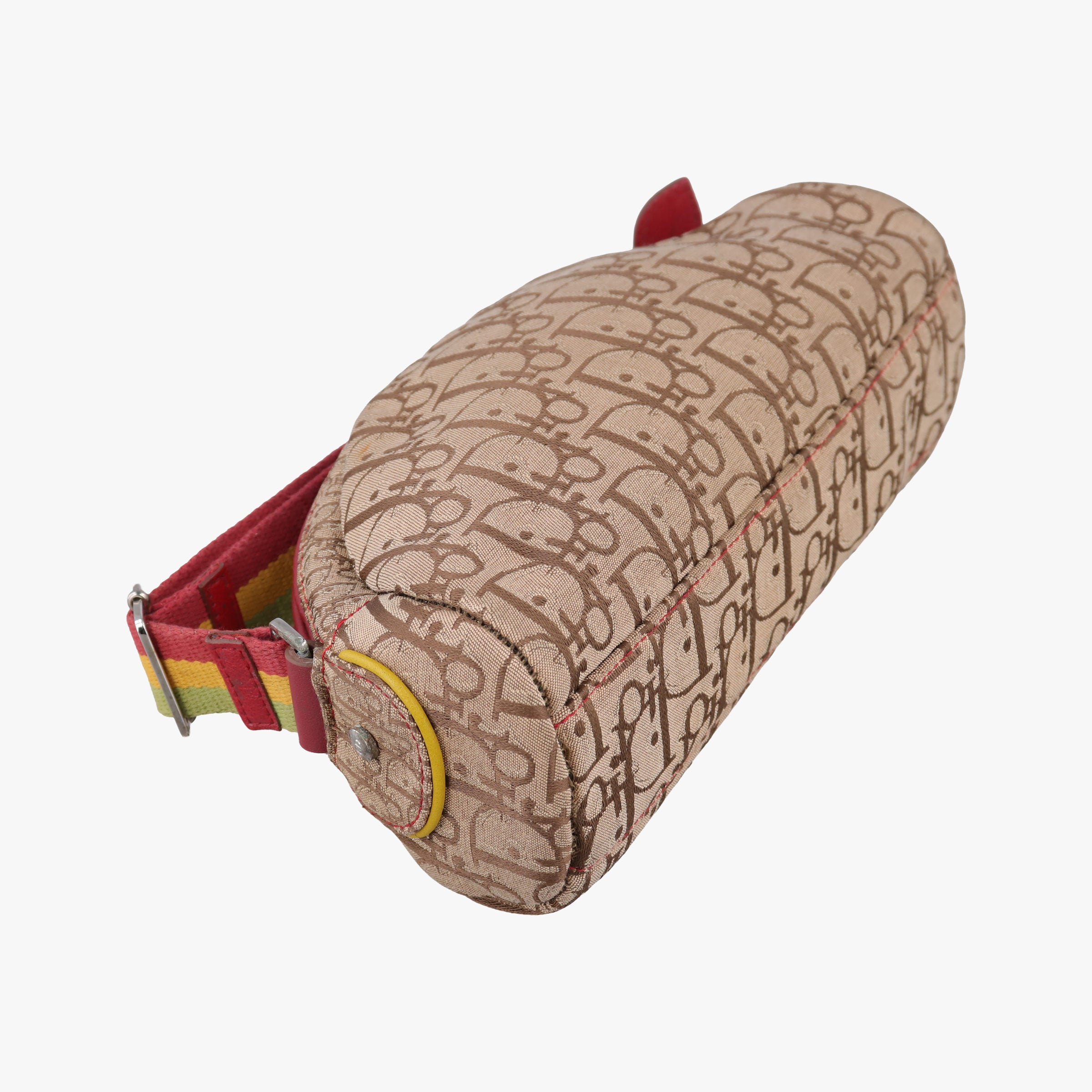 Pre-owned Christian Dior Rasta Trotter beige×Red×Multicolor Jacquard×Leather  shoulderbag | stylenewstar