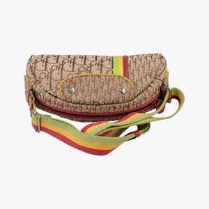 Pre-owned Christian Dior Rasta Trotter beige×Red×Multicolor Jacquard×Leather  shoulderbag | stylenewstar