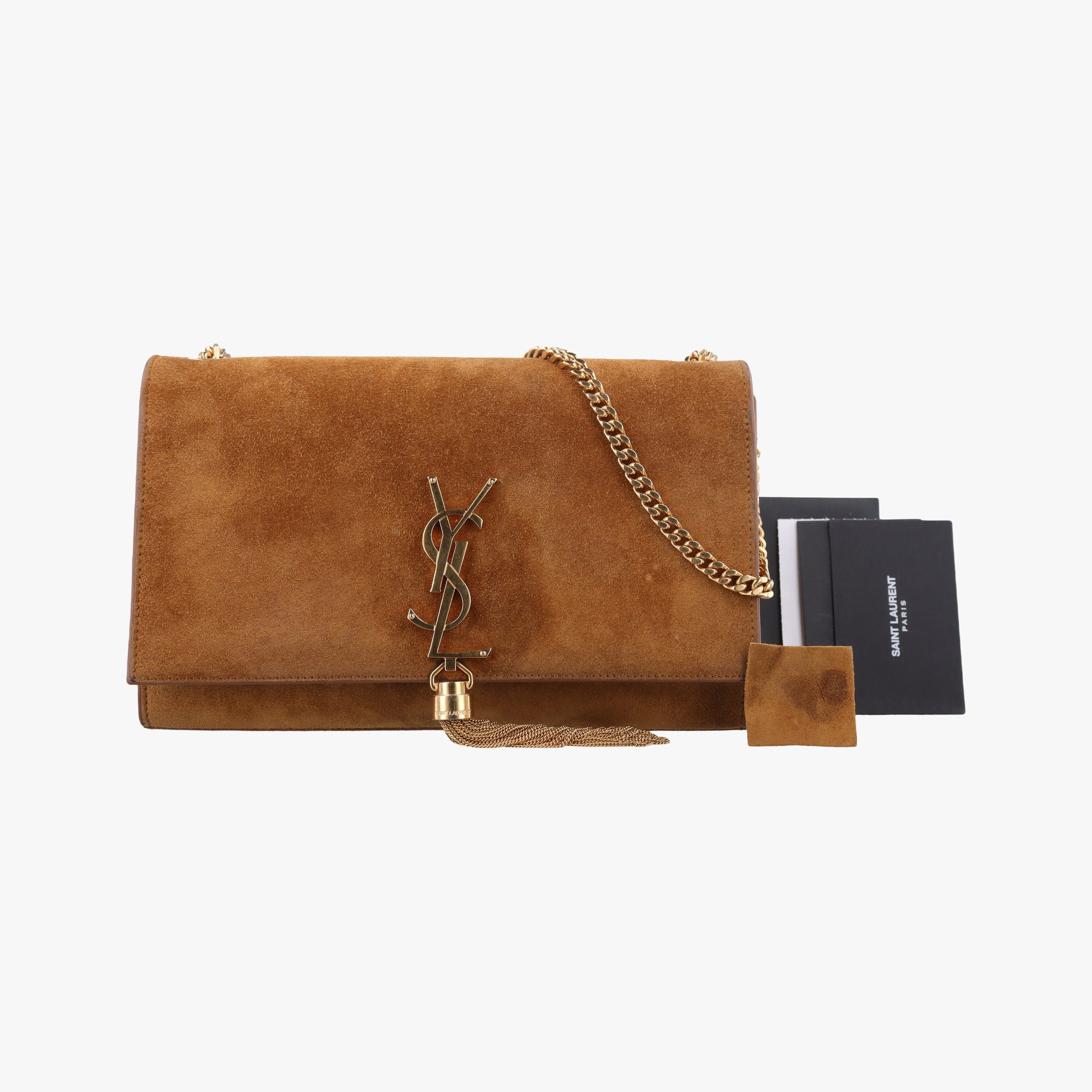Pre-owned Yves Saint Laurent KATE Brown suede 354119 shoulderbag | stylenewstar