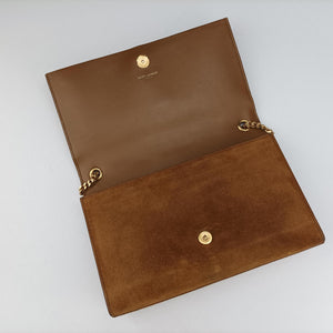 Pre-owned Yves Saint Laurent KATE Brown suede 354119 shoulderbag | stylenewstar