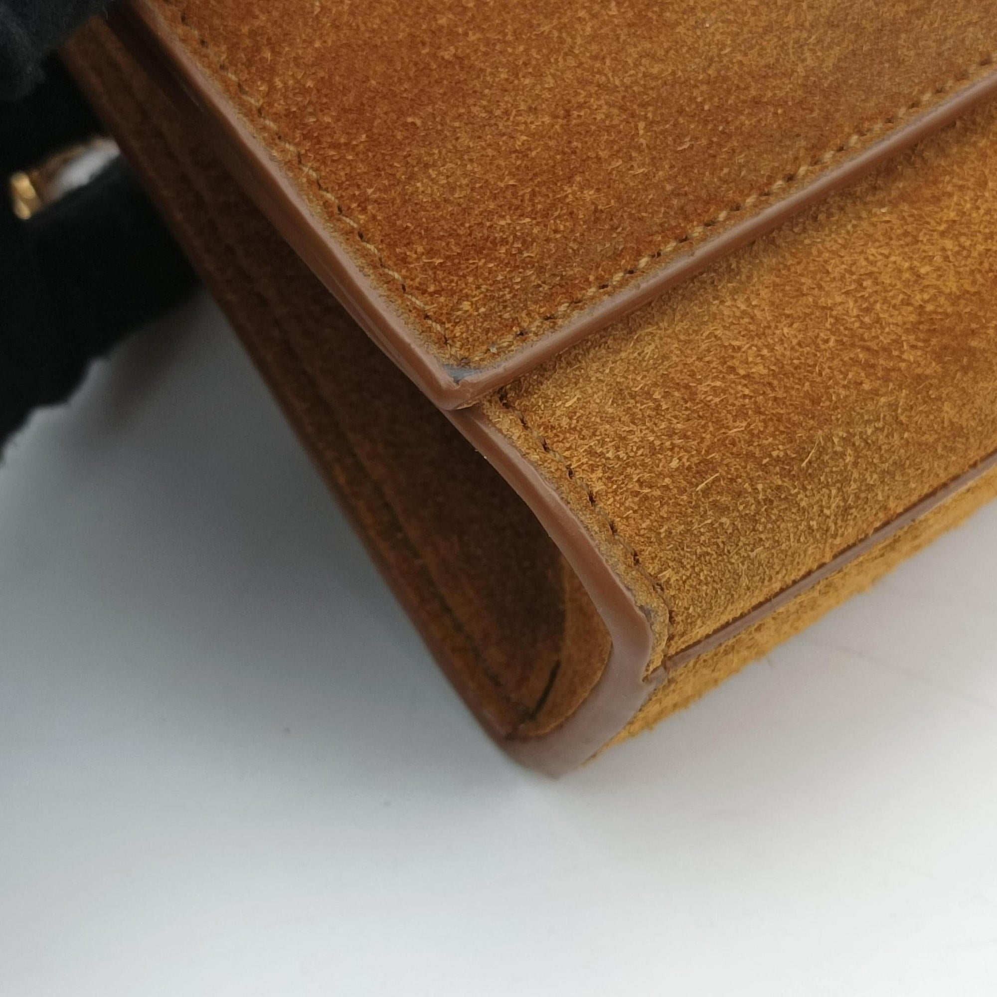 Pre-owned Yves Saint Laurent KATE Brown suede 354119 shoulderbag | stylenewstar