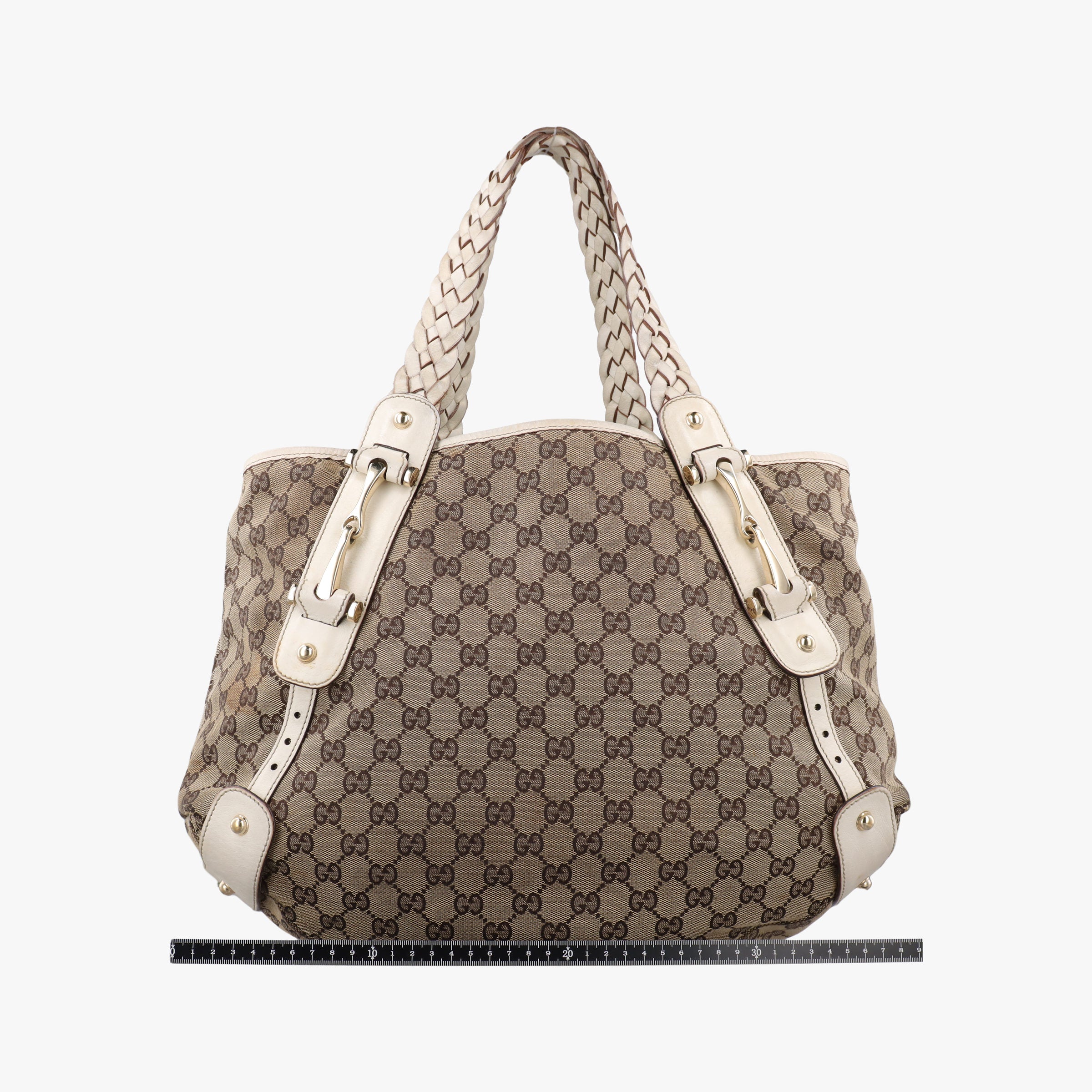 Pre-owned Gucci Pelham Hobo Brown×White canvas×leather 137621 handbag | stylenewstar