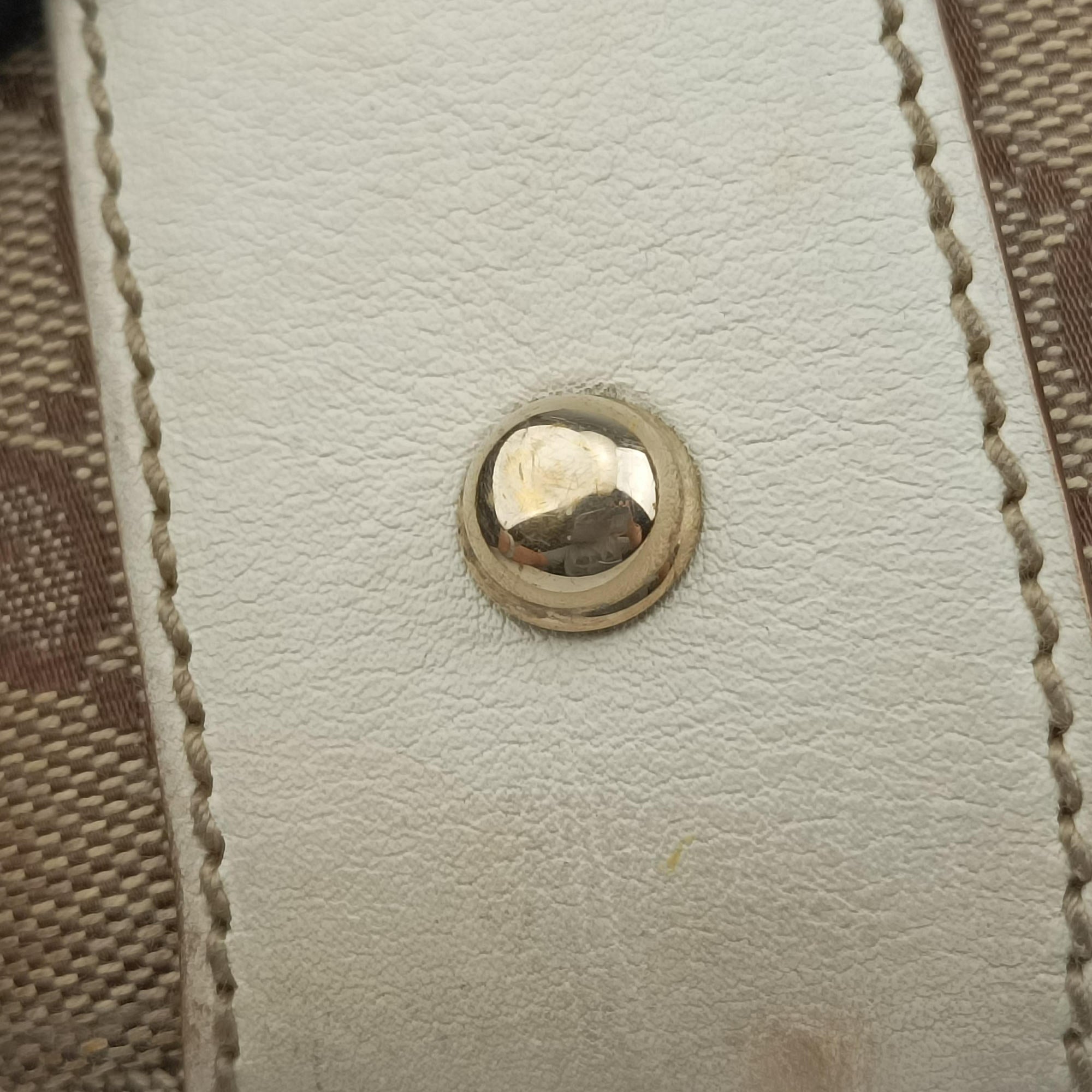 Pre-owned Gucci Pelham Hobo Brown×White canvas×leather 137621 handbag | stylenewstar