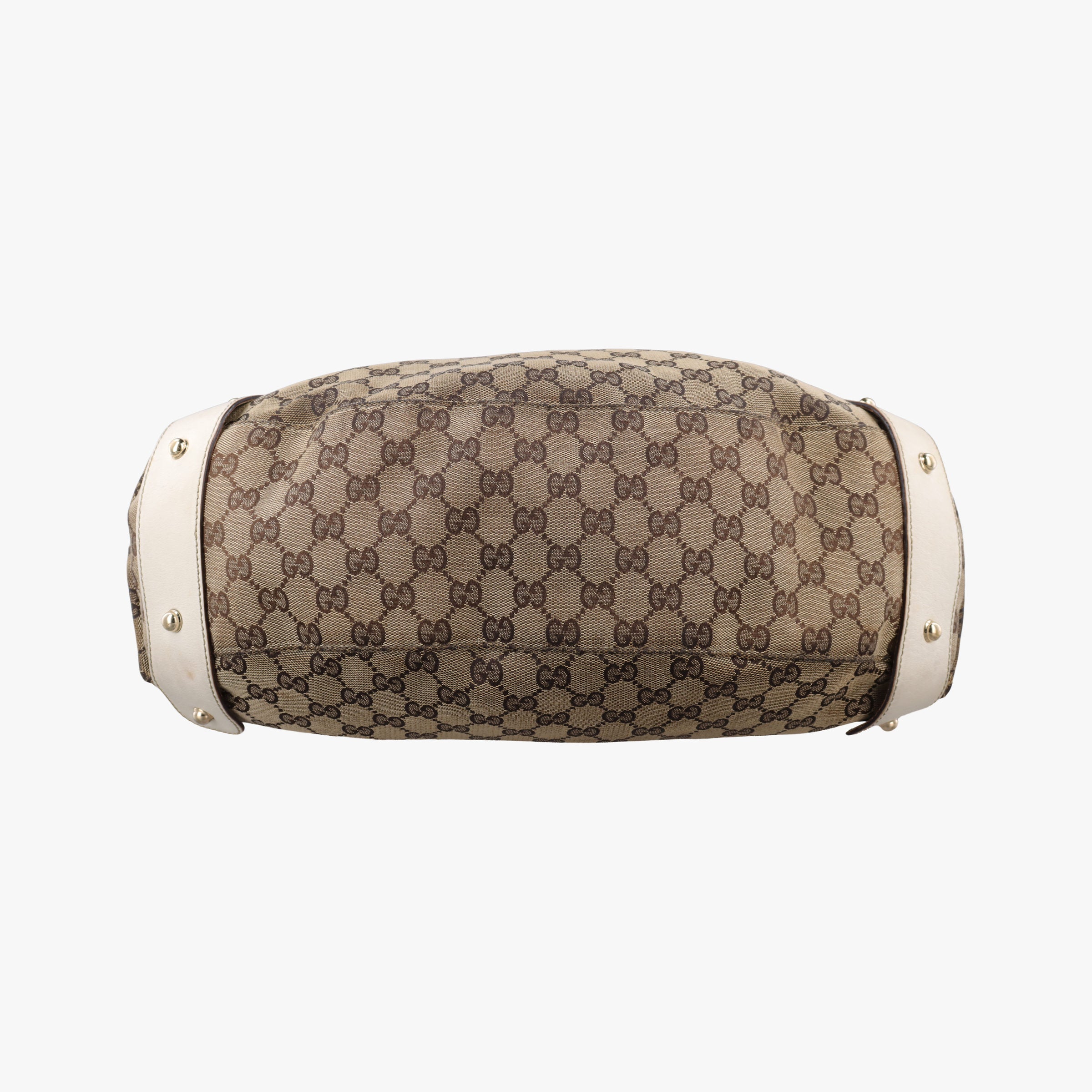 Pre-owned Gucci Pelham Hobo Brown×White canvas×leather 137621 handbag | stylenewstar
