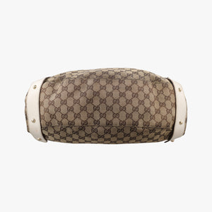 Pre-owned Gucci Pelham Hobo Brown×White canvas×leather 137621 handbag | stylenewstar