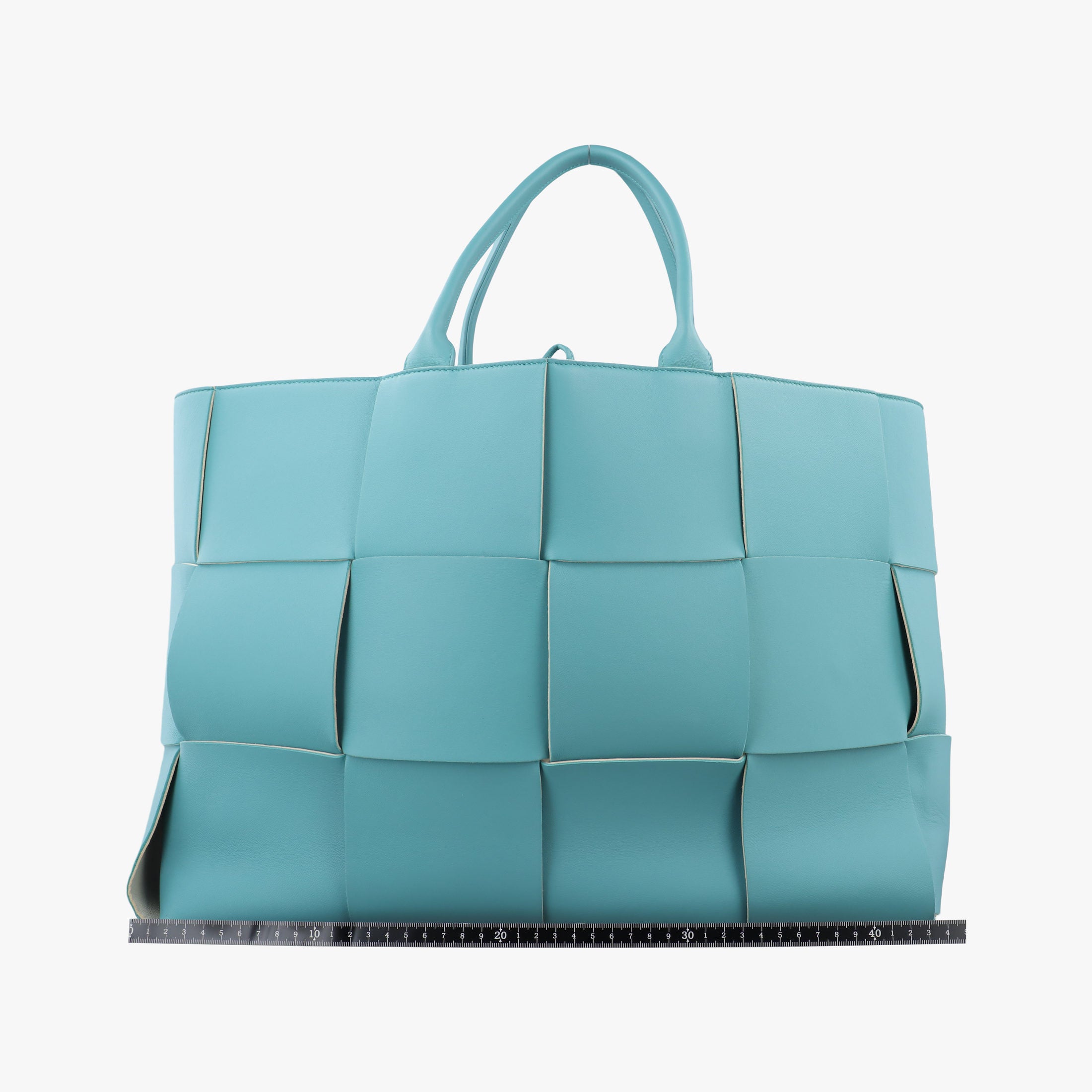 Pre-owned Bottega Veneta THE ARCO Tote Blue lambskin  handbag | stylenewstar