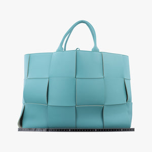Pre-owned Bottega Veneta THE ARCO Tote Blue lambskin  handbag | stylenewstar