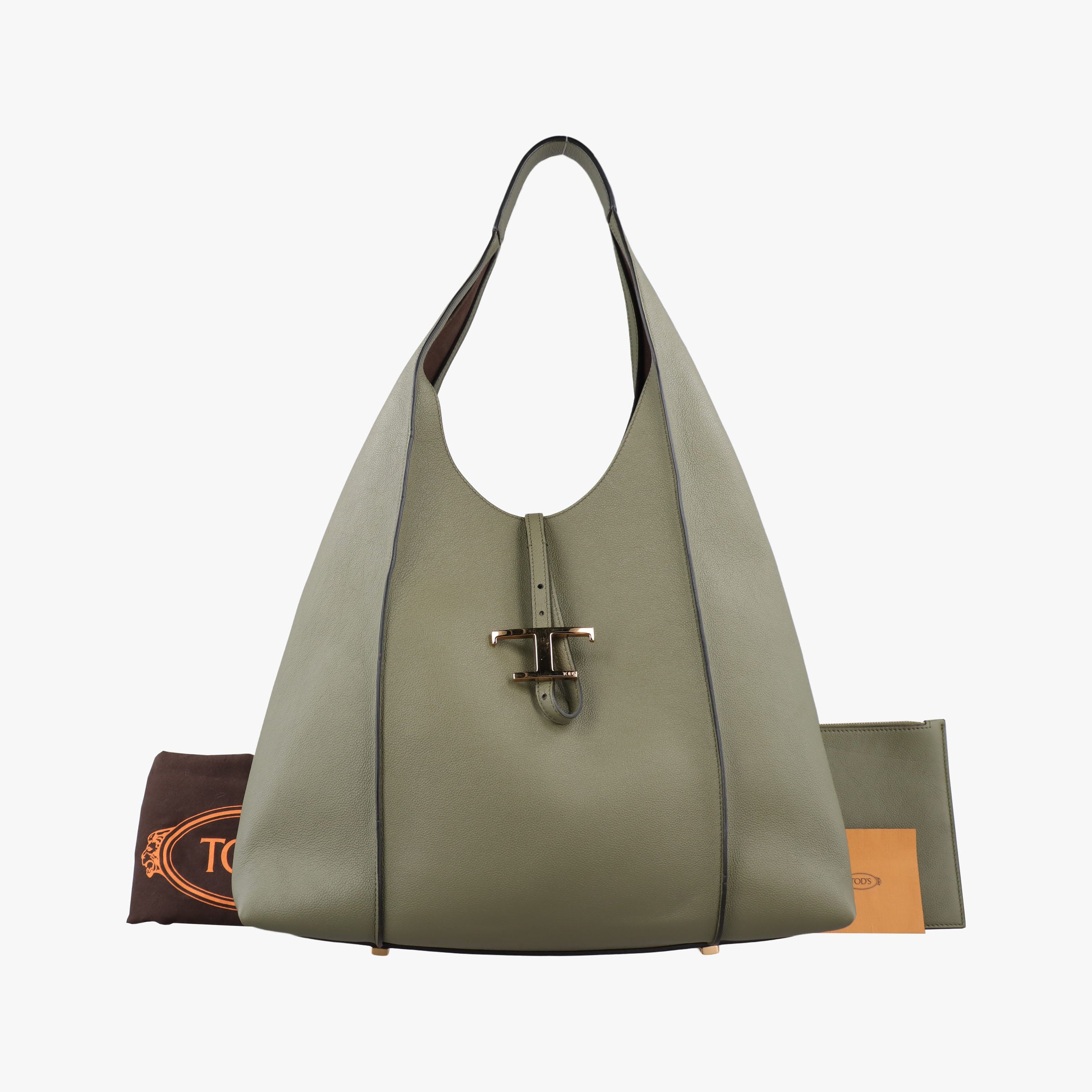 Pre-owned TODS T Timeless Green Leather  shoulderbag | stylenewstar