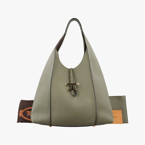 Pre-owned TODS T Timeless Green Leather  shoulderbag | stylenewstar