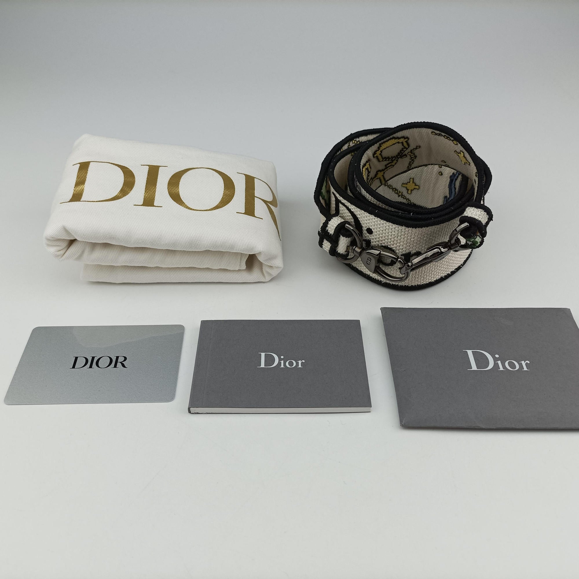 Pre-owned Christian Dior Lady D-Lite Ecru Multicolor Canvas  shoulderbag | stylenewstar