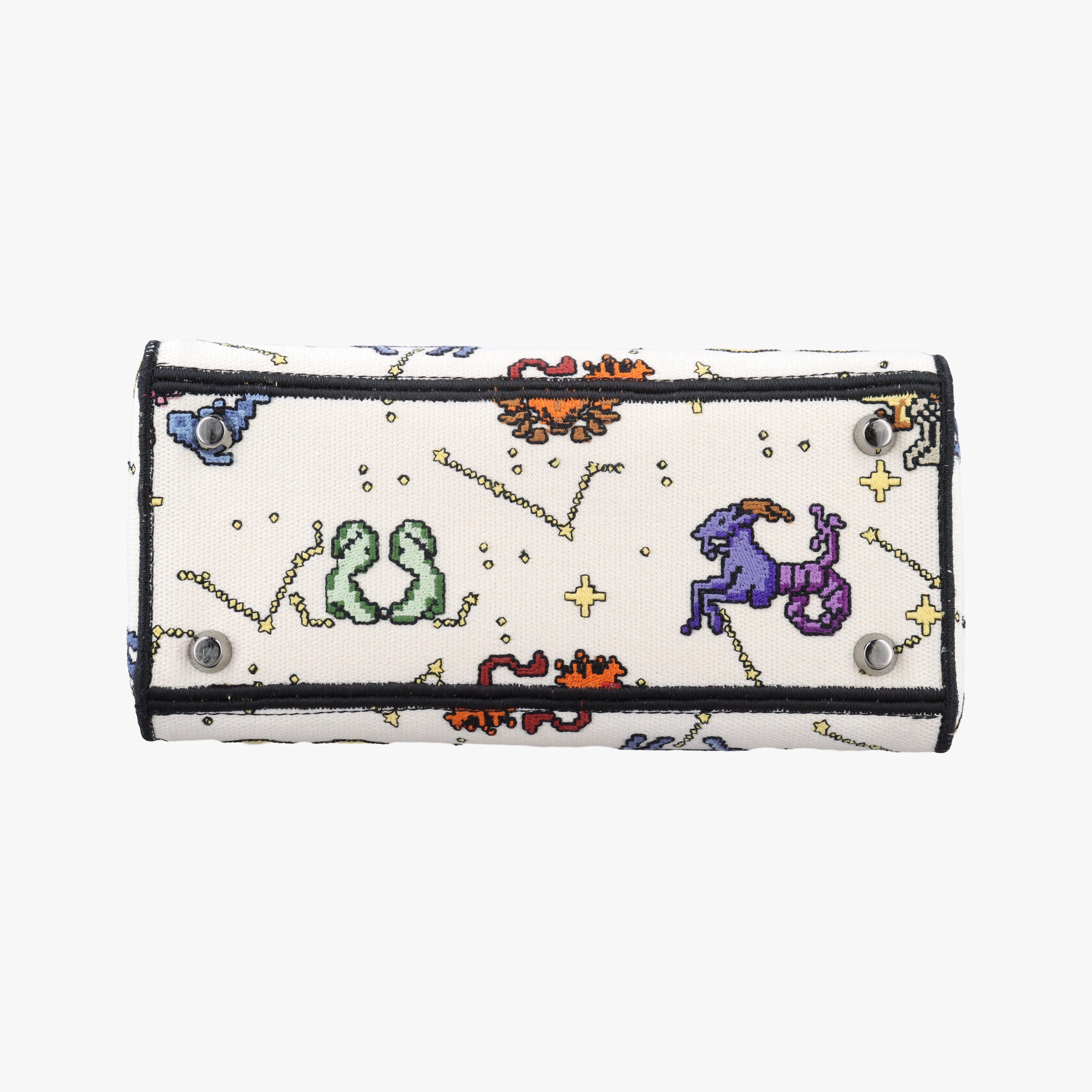Pre-owned Christian Dior Lady D-Lite Ecru Multicolor Canvas  shoulderbag | stylenewstar