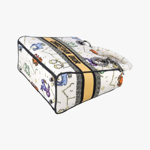 Pre-owned Christian Dior Lady D-Lite Ecru Multicolor Canvas  shoulderbag | stylenewstar
