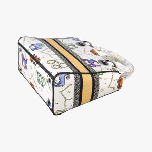 Pre-owned Christian Dior Lady D-Lite Ecru Multicolor Canvas  shoulderbag | stylenewstar