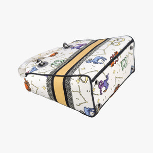 Pre-owned Christian Dior Lady D-Lite Ecru Multicolor Canvas  shoulderbag | stylenewstar