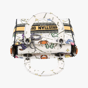 Pre-owned Christian Dior Lady D-Lite Ecru Multicolor Canvas  shoulderbag | stylenewstar