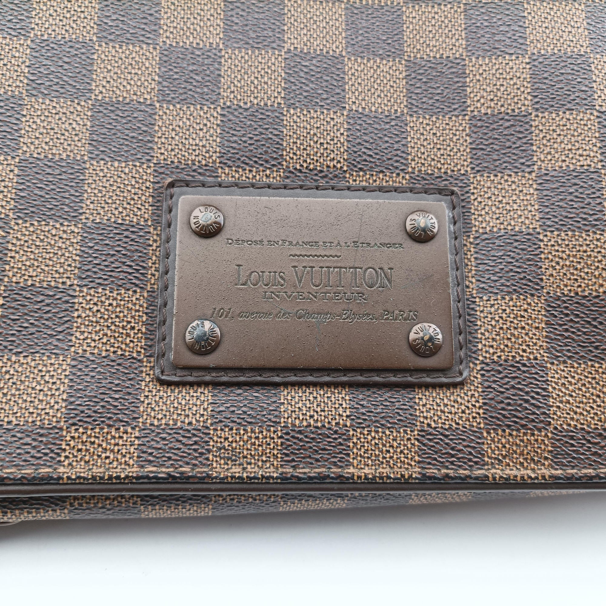 Pre-owned Louis Vuitton BROOKLYN MM EBENE Damier Canvas N51211 shoulderbag | stylenewstar