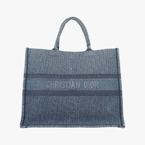 Vintage Christian Dior BOOK TOTE Navy Denim  handbag | stylenewstar