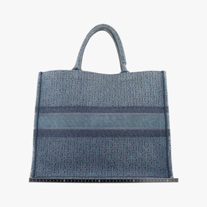 Vintage Christian Dior BOOK TOTE Navy Denim  handbag | stylenewstar