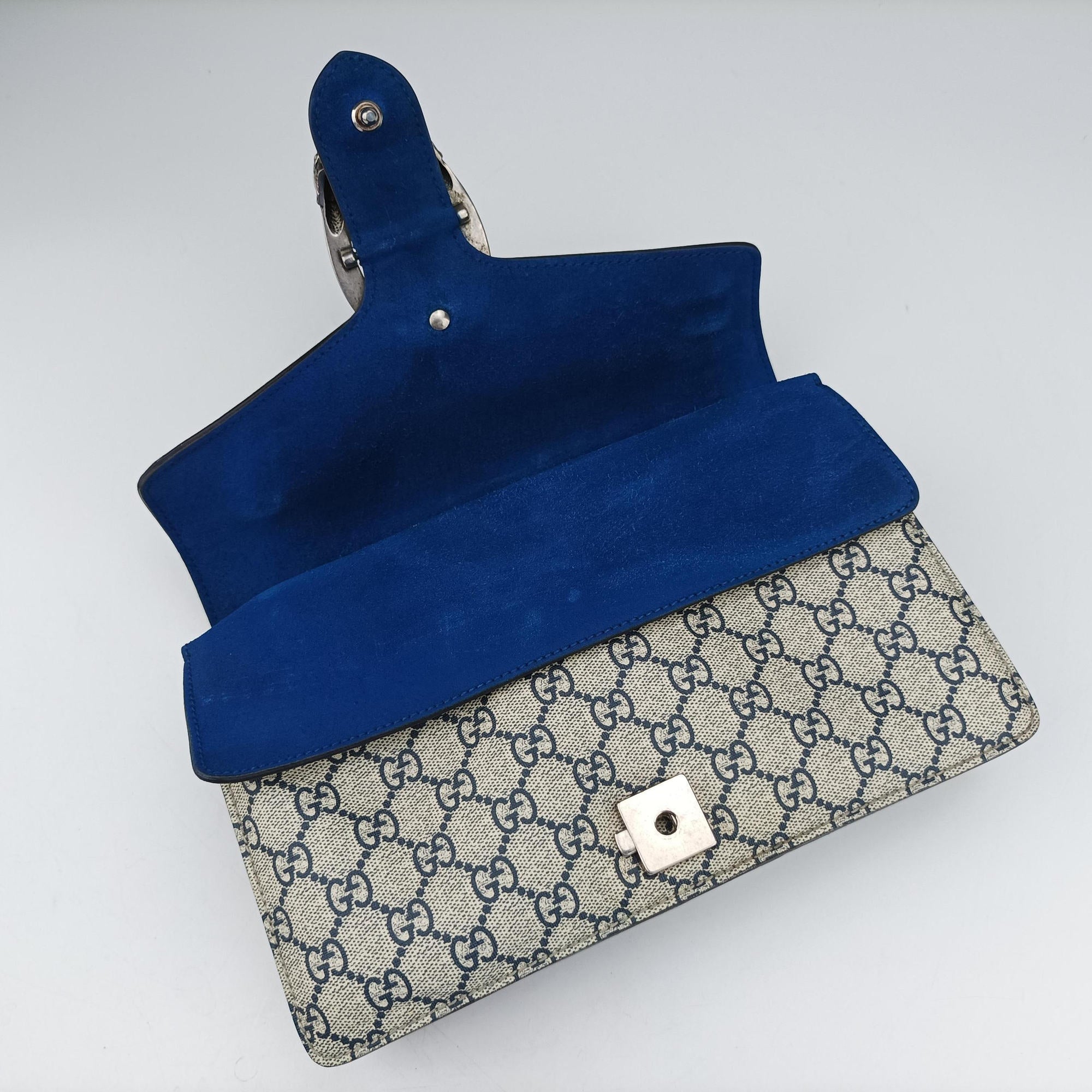 Secondhand Gucci Dionysus beige×blue PVC coated canvas × suede 400249 shoulderbag | stylenewstar