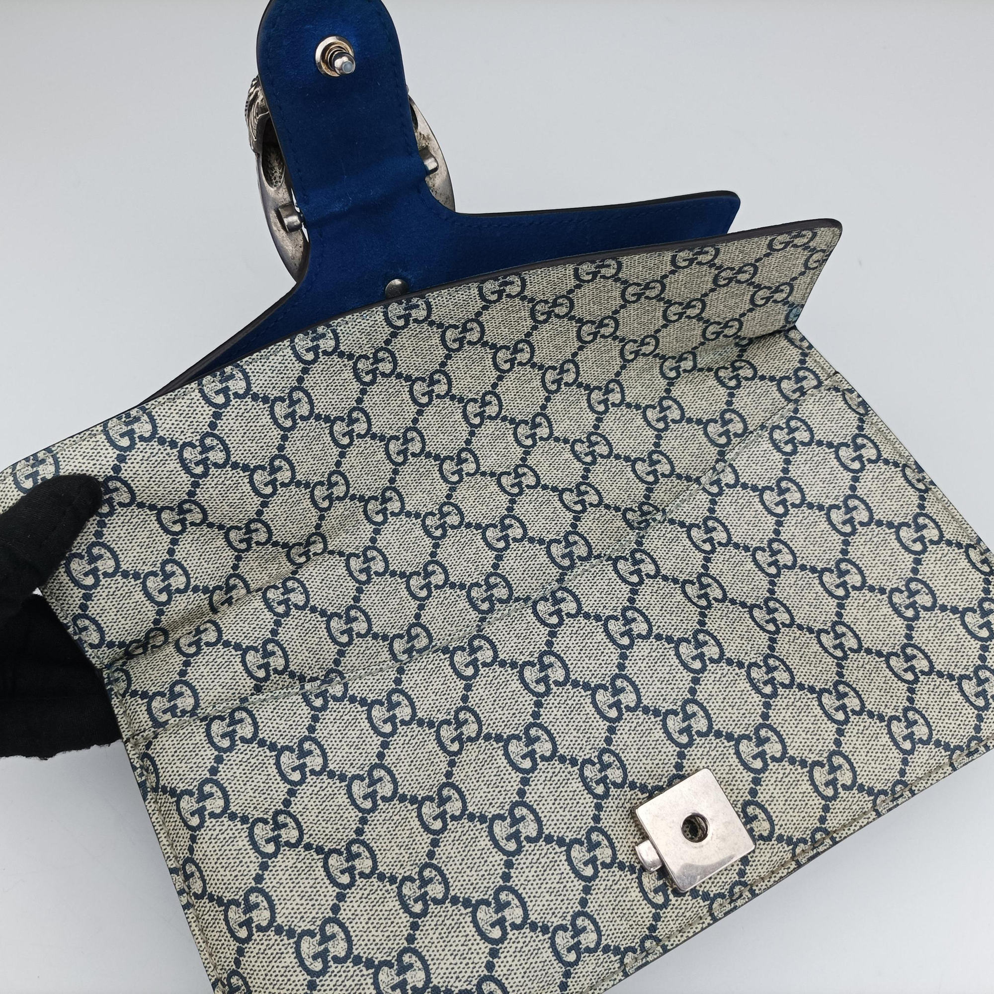 Secondhand Gucci Dionysus beige×blue PVC coated canvas × suede 400249 shoulderbag | stylenewstar