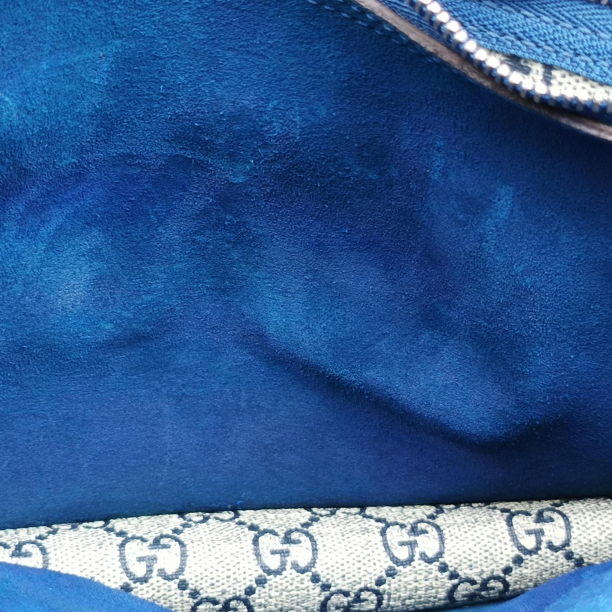 Secondhand Gucci Dionysus beige×blue PVC coated canvas × suede 400249 shoulderbag | stylenewstar
