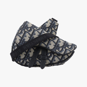 Vintage Christian Dior saddle Navy×Gray Jacquard  bum bag/waist bag | stylenewstar