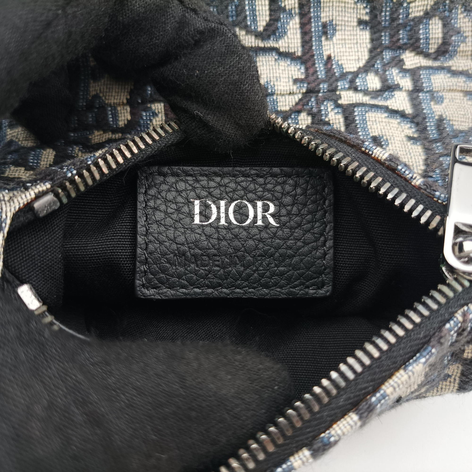 Vintage Christian Dior saddle Navy×Gray Jacquard  bum bag/waist bag | stylenewstar