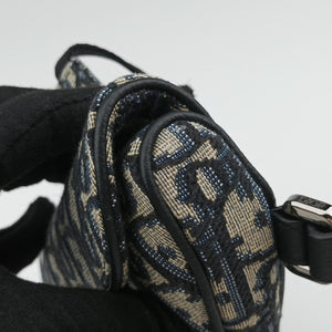 Vintage Christian Dior saddle Navy×Gray Jacquard  bum bag/waist bag | stylenewstar