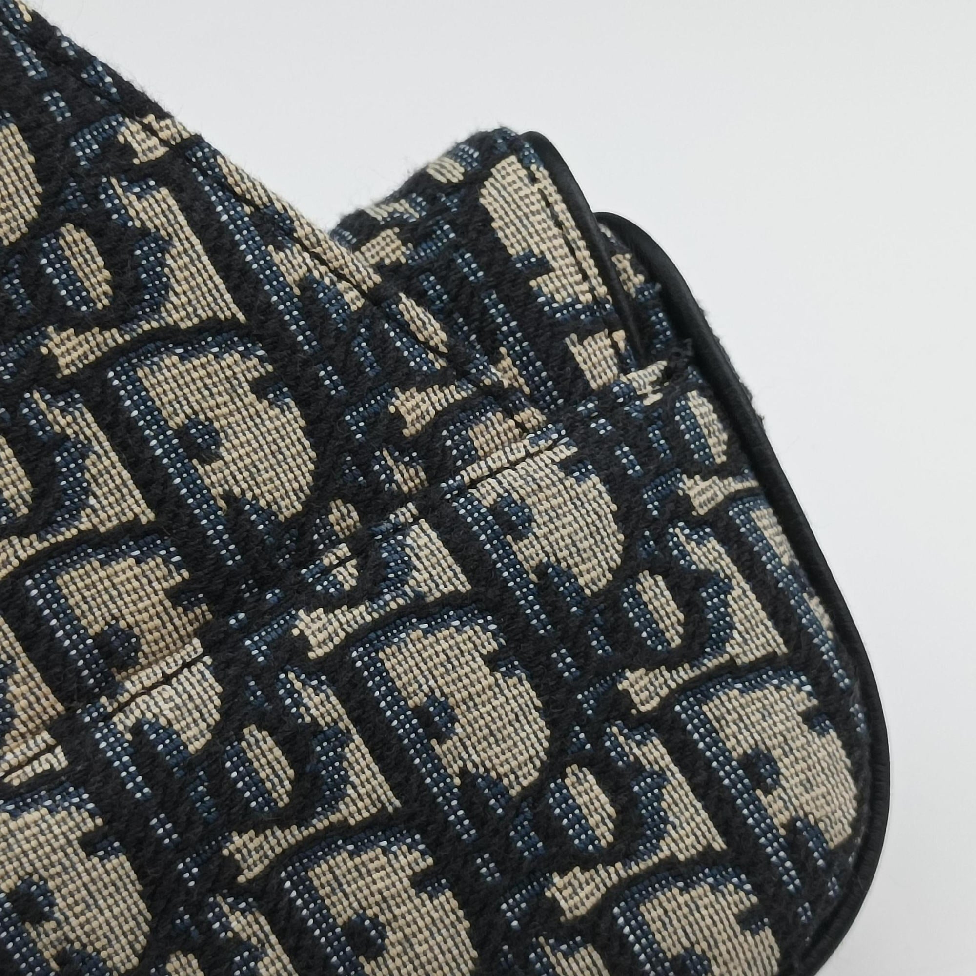 Vintage Christian Dior saddle Navy×Gray Jacquard  bum bag/waist bag | stylenewstar