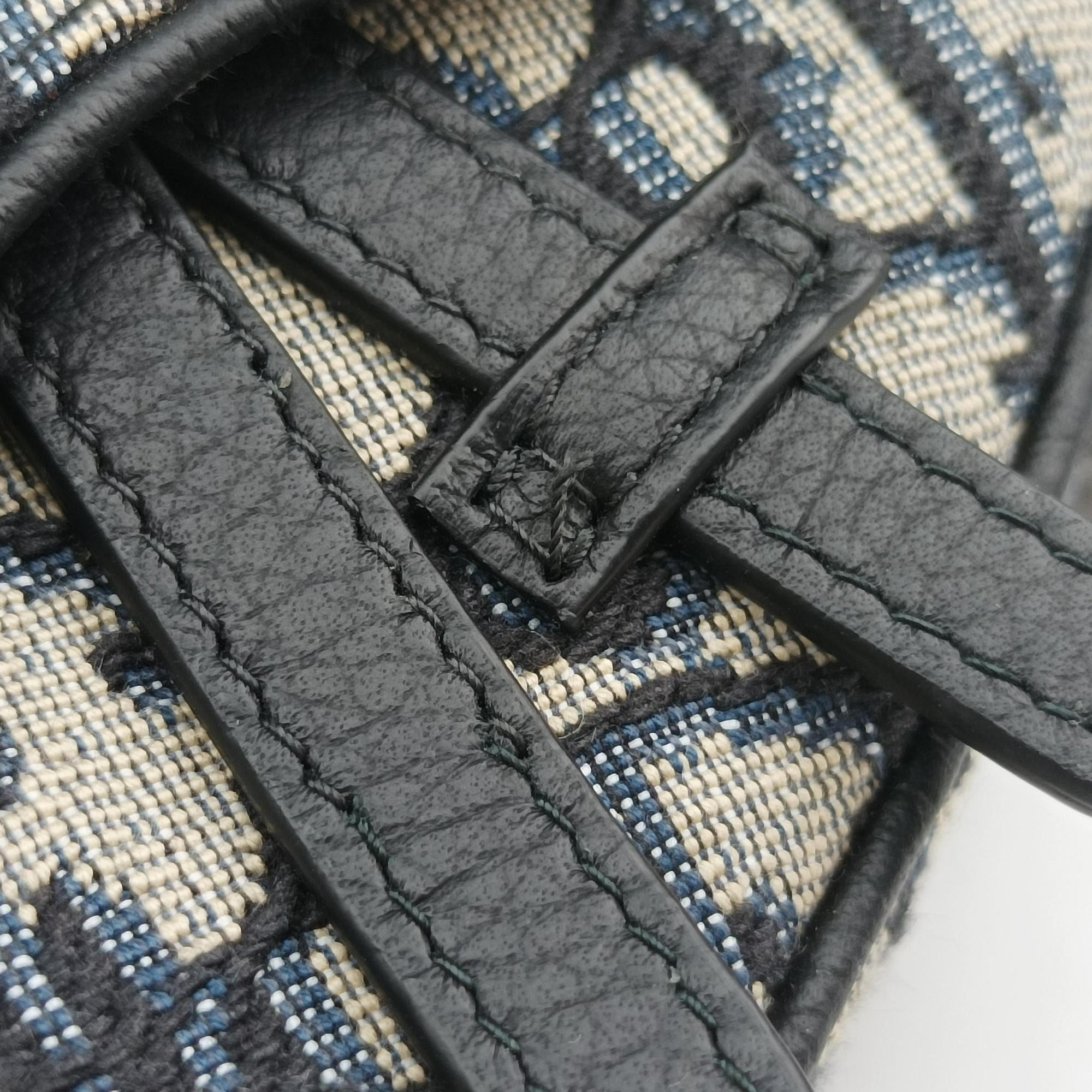 Vintage Christian Dior saddle Navy×Gray Jacquard  bum bag/waist bag | stylenewstar