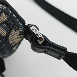 Vintage Christian Dior saddle Navy×Gray Jacquard  bum bag/waist bag | stylenewstar