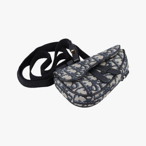 Vintage Christian Dior saddle Navy×Gray Jacquard  bum bag/waist bag | stylenewstar