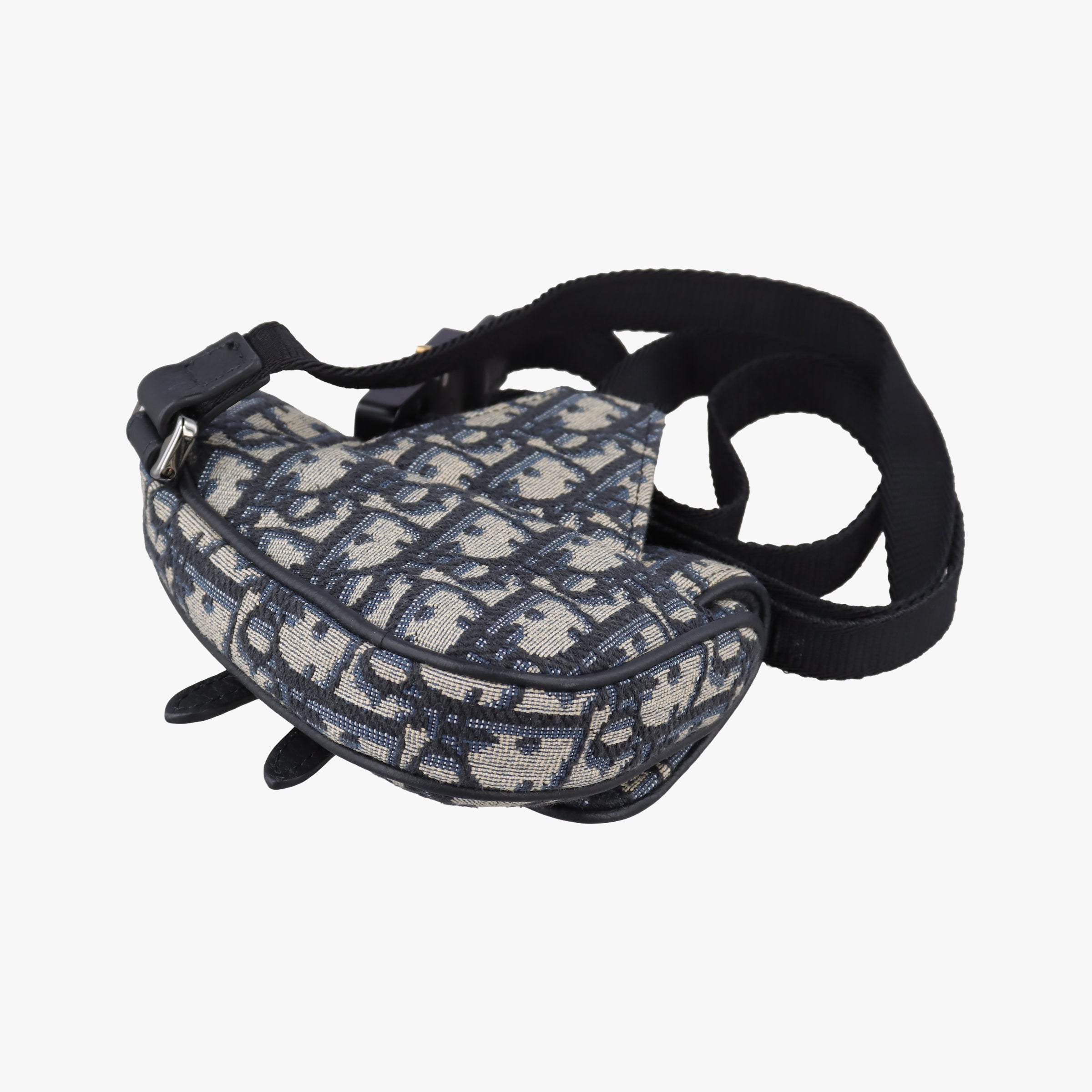 Vintage Christian Dior saddle Navy×Gray Jacquard  bum bag/waist bag | stylenewstar