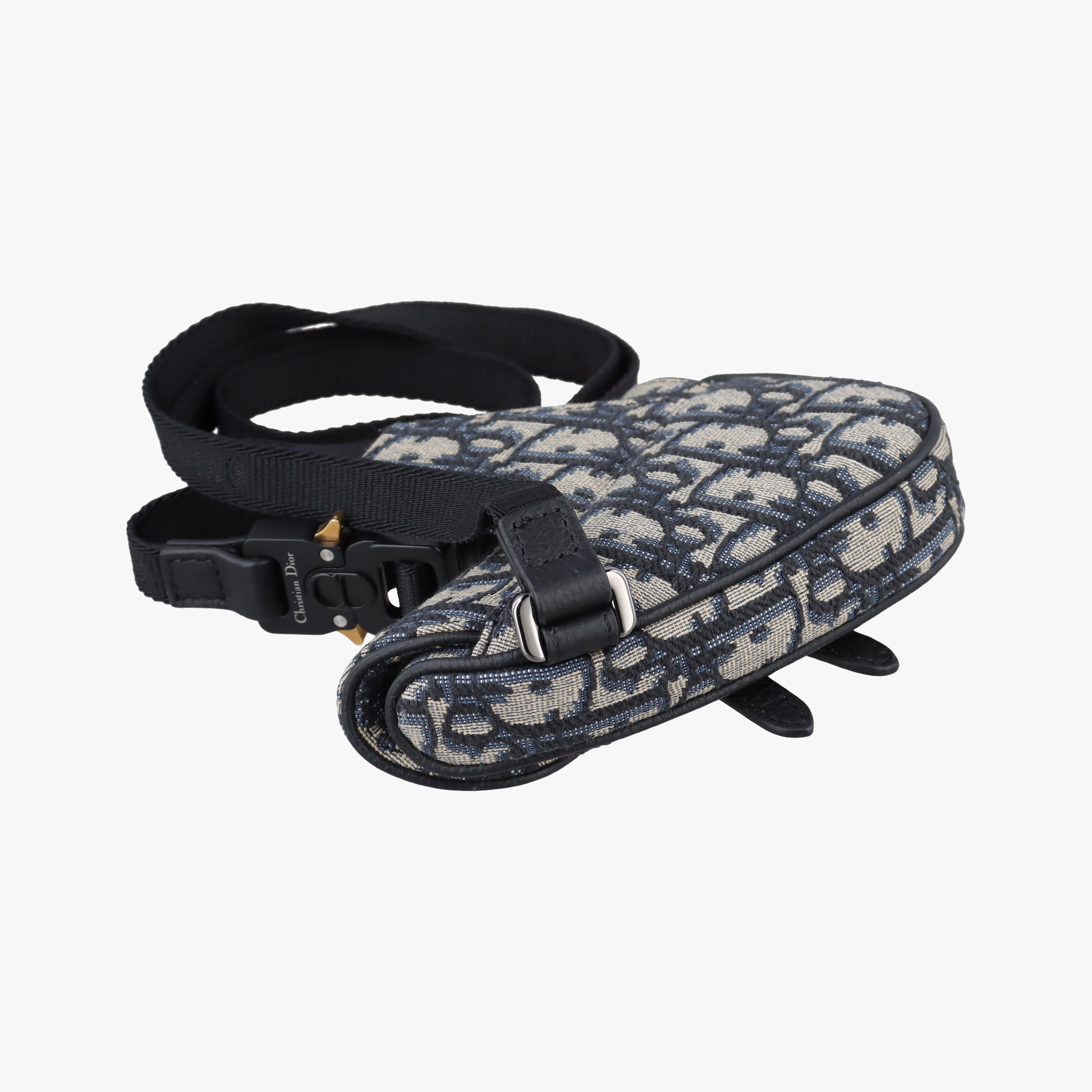 Vintage Christian Dior saddle Navy×Gray Jacquard  bum bag/waist bag | stylenewstar