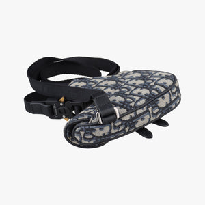 Vintage Christian Dior saddle Navy×Gray Jacquard  bum bag/waist bag | stylenewstar