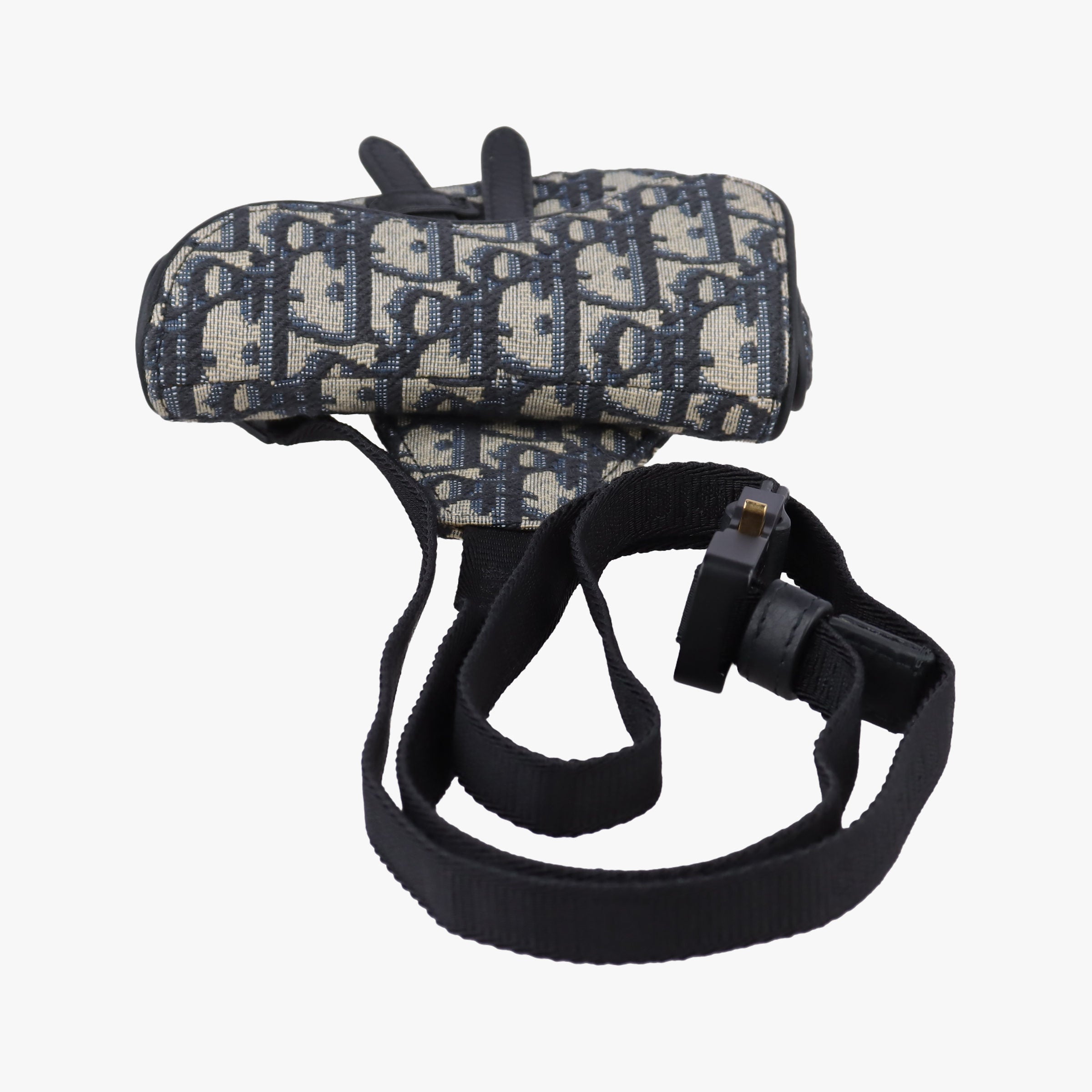 Vintage Christian Dior saddle Navy×Gray Jacquard  bum bag/waist bag | stylenewstar