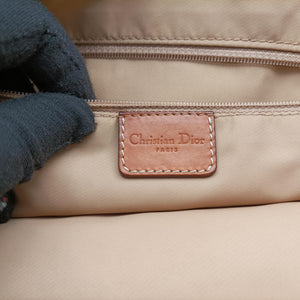 Pre-owned Christian Dior Street Chic Beige×Camel canvasxleather  shoulderbag | stylenewstar
