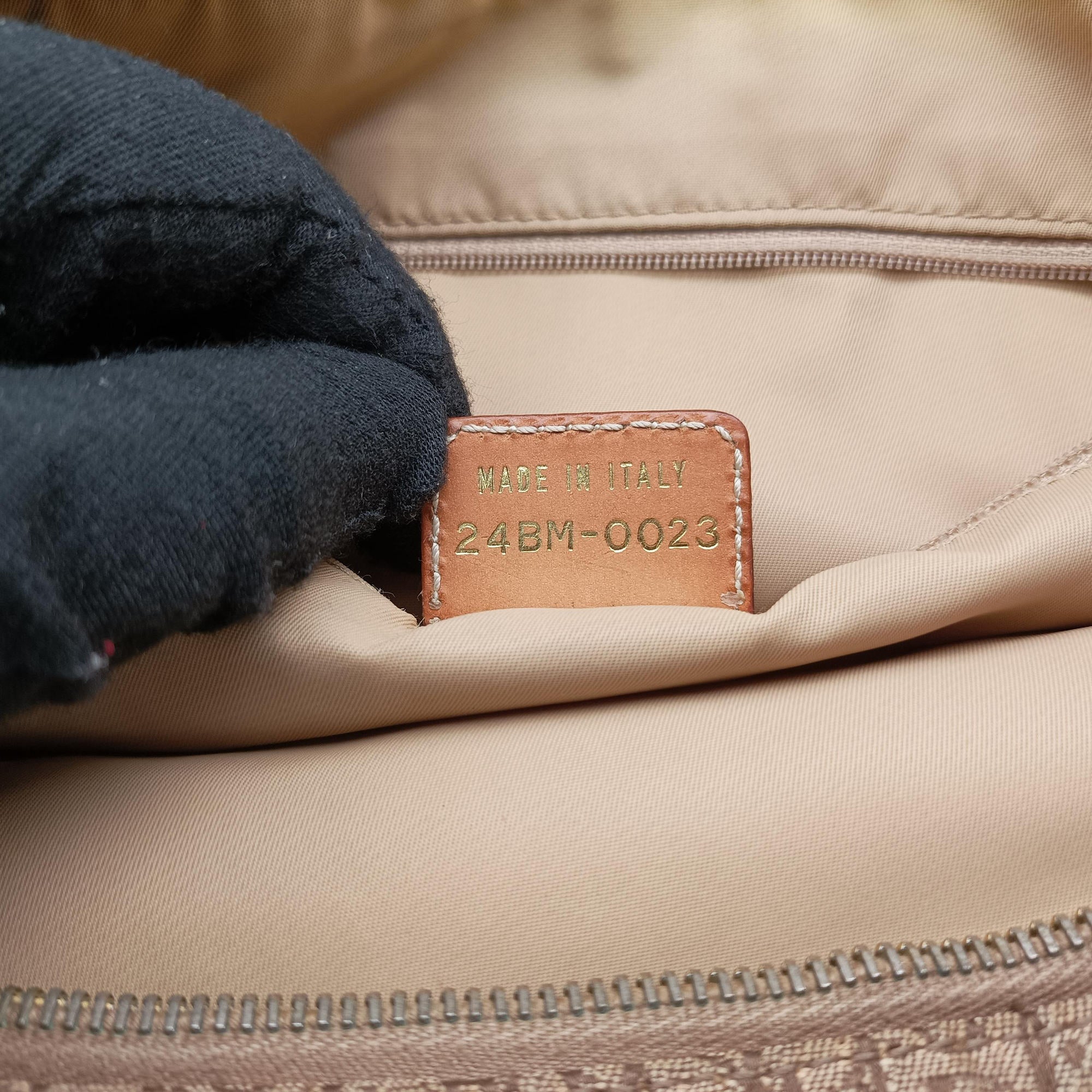 Pre-owned Christian Dior Street Chic Beige×Camel canvasxleather  shoulderbag | stylenewstar