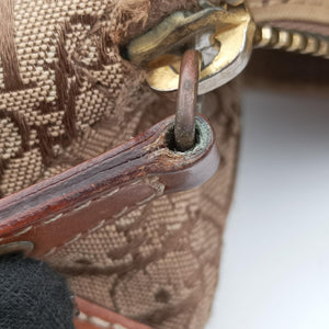 Pre-owned Christian Dior Street Chic Beige×Camel canvasxleather  shoulderbag | stylenewstar