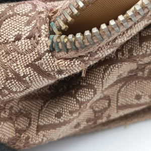Pre-owned Christian Dior Street Chic Beige×Camel canvasxleather  shoulderbag | stylenewstar