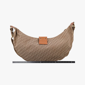 Pre-owned Christian Dior Street Chic Beige×Camel canvasxleather  shoulderbag | stylenewstar
